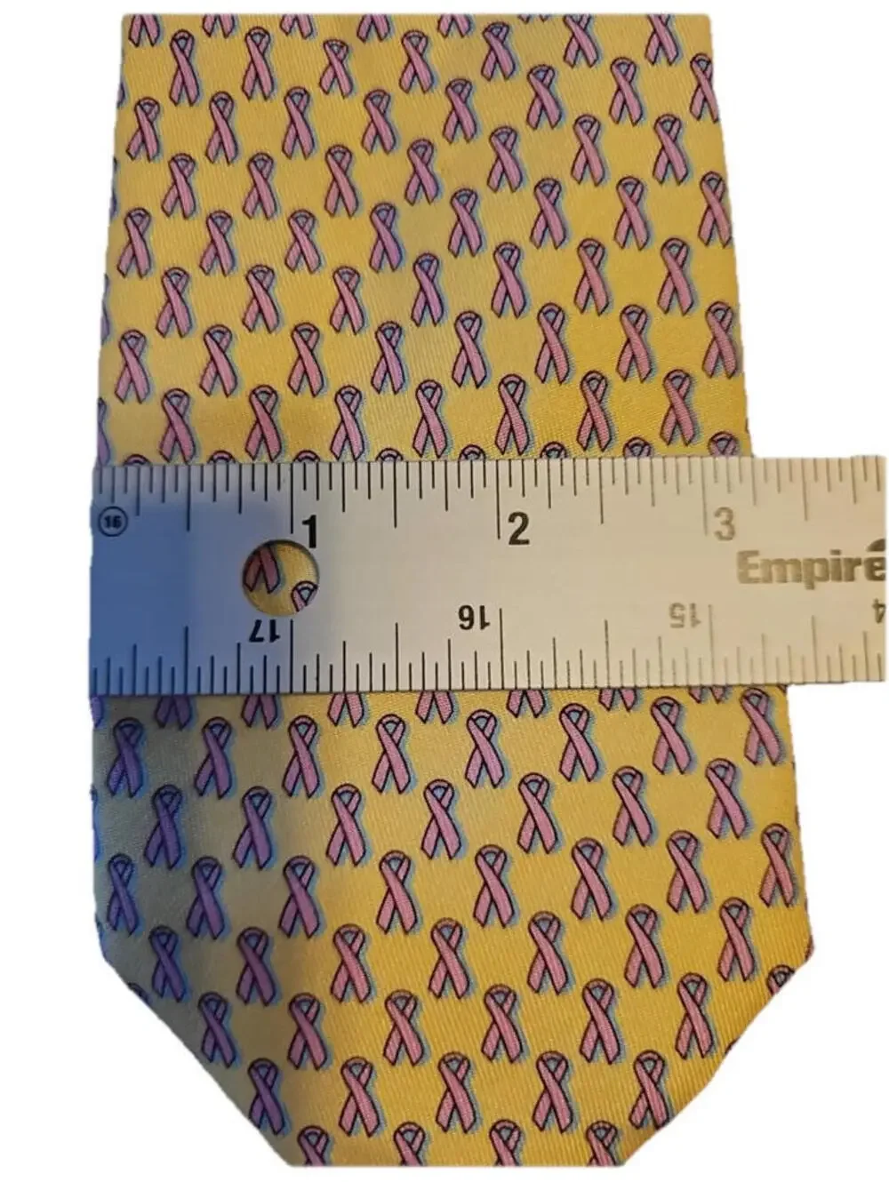 Vineyard Vines Yellow Cancer Awareness Ribbon Neck Tie 100% Silk Made In The USA